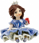 Фигурка Кукла принцесса в голубом платье, красным цветком