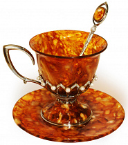 Чашка чайная Императрица с ложкой (бронза)