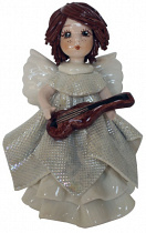Фигурка керамическая Ангел в белом с гитарой